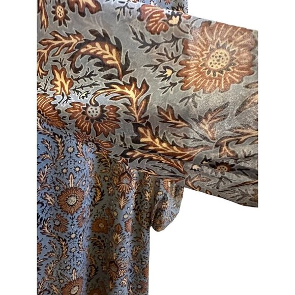 Cabi Provincial Dress Sheer Sleeve Bohemian Floral Sz Small Blue 3295‎ - Picture 5 of 9